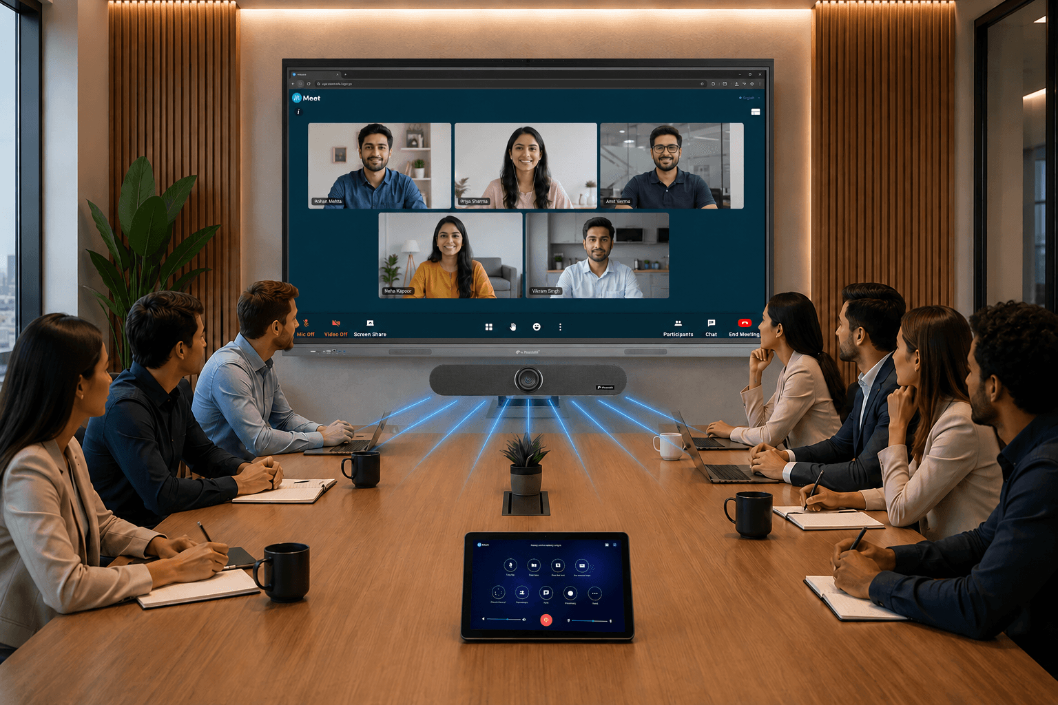 AI tracking with 4K video bar