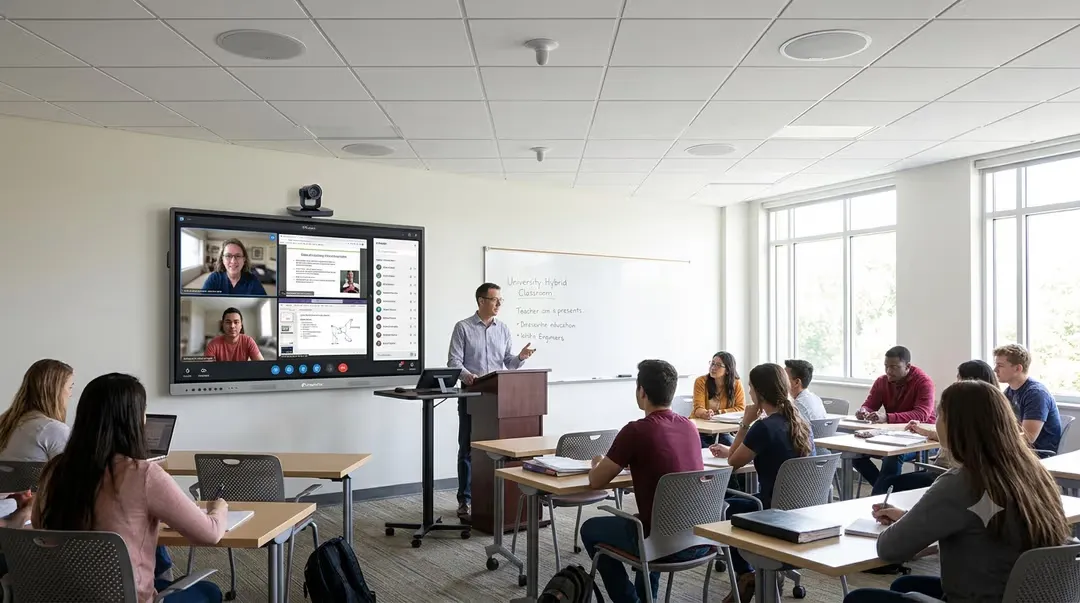 Hybrid Classroom realistic workspace visualization